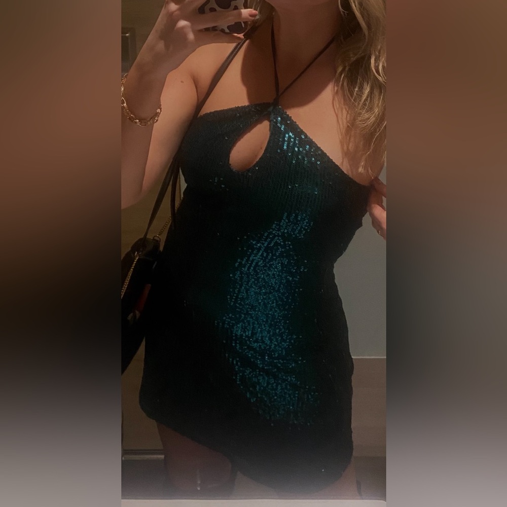 Sexy fun dark turquoise dress